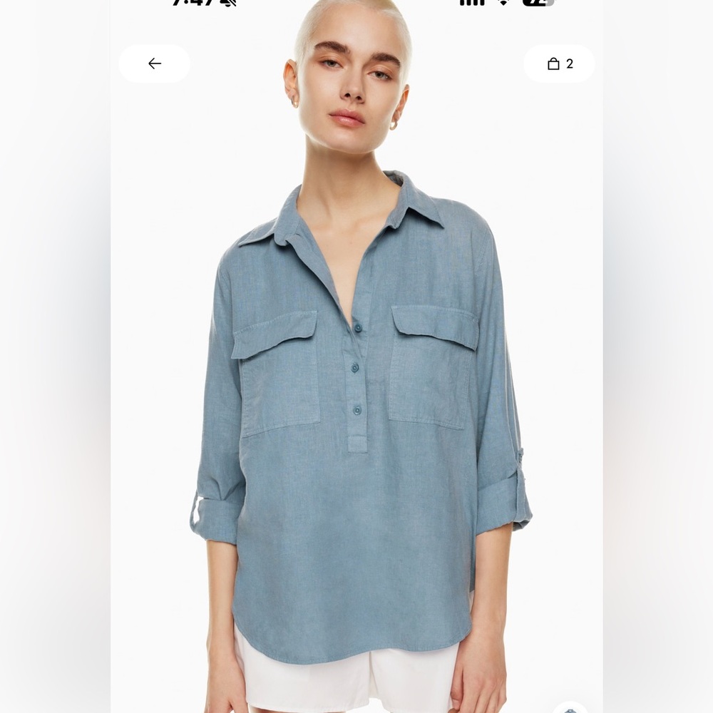 Aritzia Babaton Linen blouse size S